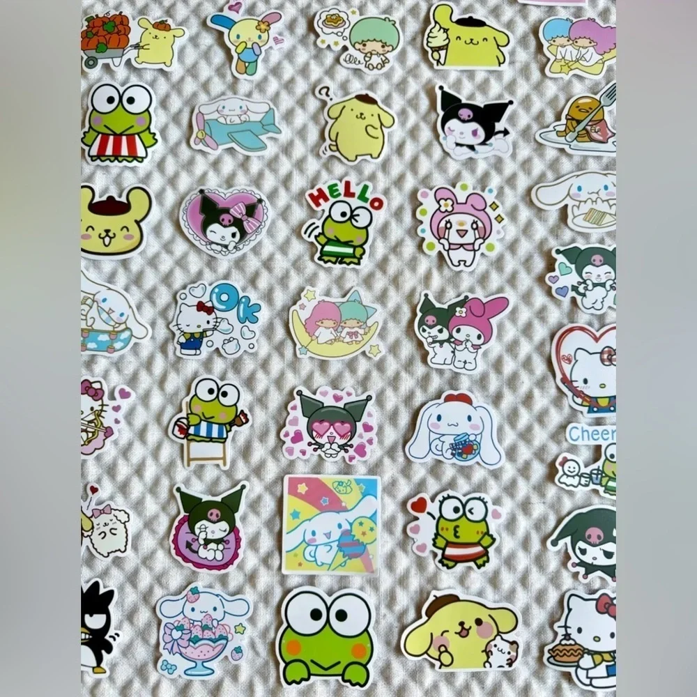 New Sanrio Hello Kitty & Friends Kawaii Waterproof Stickers Set of 50 - 2” x 2”